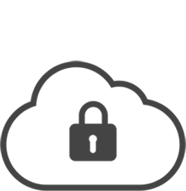 icon of a lock in a cloud